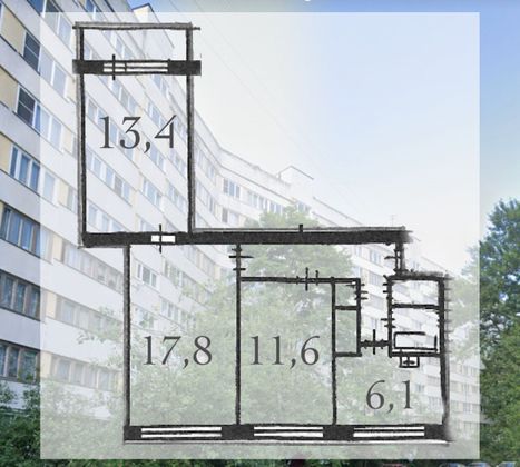 Продажа 3-комнатной квартиры 59,5 м², 3/9 этаж