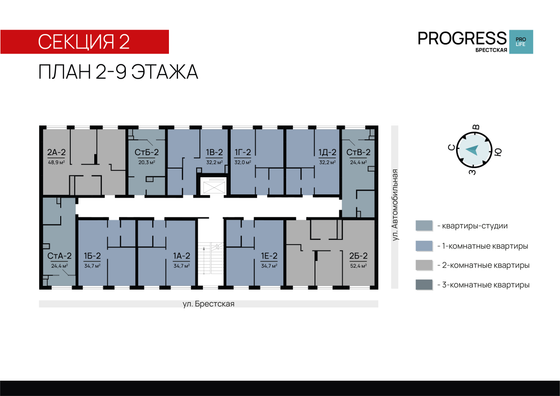 Продажа 1-комнатной квартиры 32,2 м², 9/9 этаж