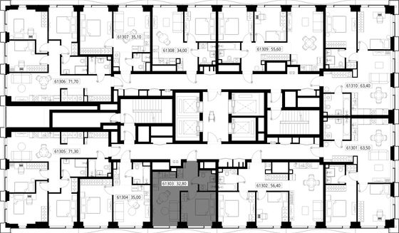 Продажа 1-комнатной квартиры 32,8 м², 13/48 этаж