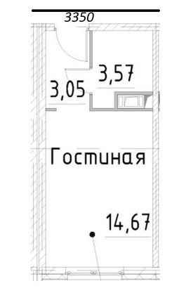 Продажа квартиры-студии 21,3 м², 4/24 этаж