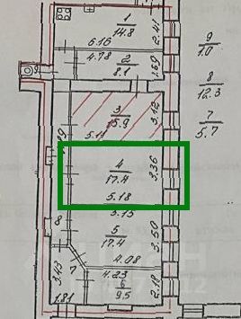 Продажа 1 комнаты, 17,4 м², 4/5 этаж