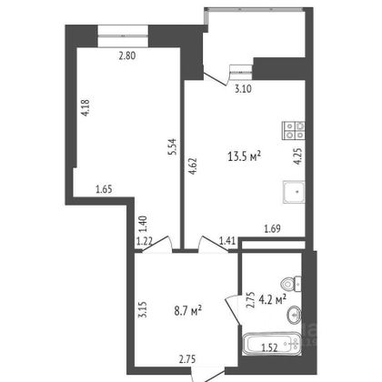 Продажа 1-комнатной квартиры 39 м², 6/16 этаж