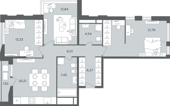 Продажа 4-комнатной квартиры 92,4 м², 11/14 этаж