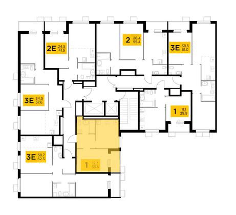 Продажа 1-комнатной квартиры 33,4 м², 14/14 этаж