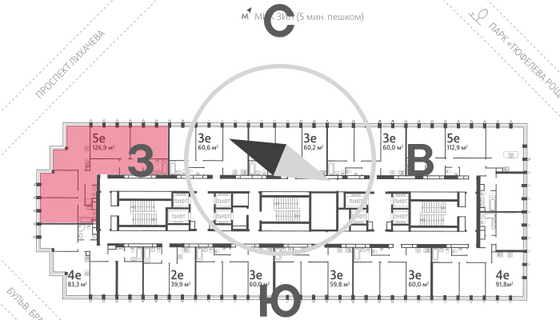 Продажа 4-комнатной квартиры 129,3 м², 36/40 этаж