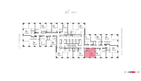 Продажа 1-комнатной квартиры 36,3 м², 25/52 этаж