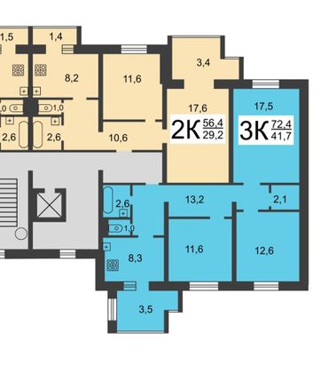 Продажа 3-комнатной квартиры 68,9 м², 4/10 этаж
