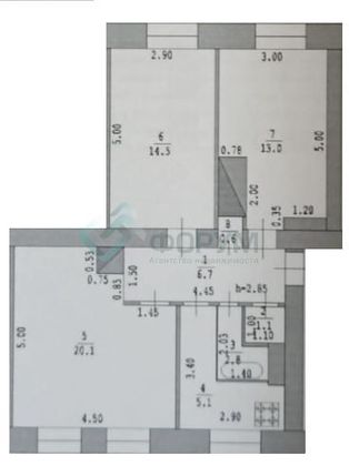 Продажа 3-комнатной квартиры 63,9 м², 1/3 этаж