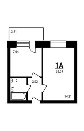 Продажа 1-комнатной квартиры 28,6 м², 5/5 этаж