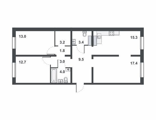 Продажа 3-комнатной квартиры 83,3 м², 16/16 этаж