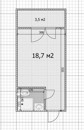 Продажа квартиры-студии 18,7 м², 1/9 этаж