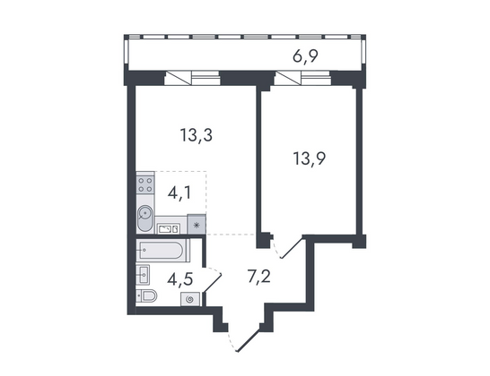 Продажа 2-комнатной квартиры 49,9 м², 5/16 этаж