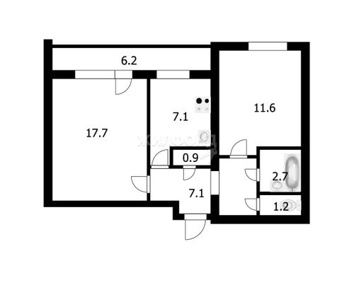 Продажа 2-комнатной квартиры 48,3 м², 1/9 этаж