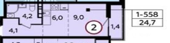 Продажа квартиры-студии 24,7 м², 13/23 этаж