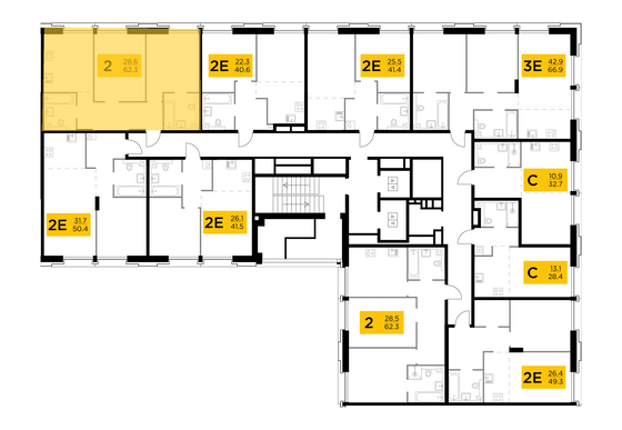 Продажа 2-комнатной квартиры 62,3 м², 6/12 этаж