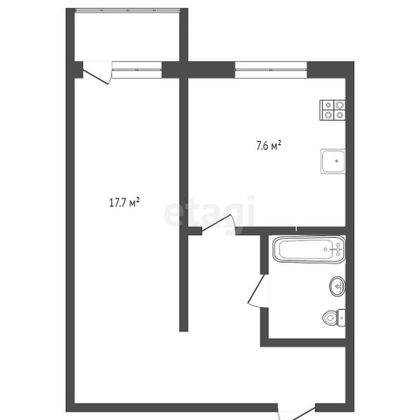 Продажа 1-комнатной квартиры 34 м², 5/5 этаж