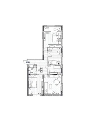 Продажа 3-комнатной квартиры 91,5 м², 13/24 этаж