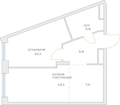 Продажа 2-комнатной квартиры 44,3 м², 10/23 этаж