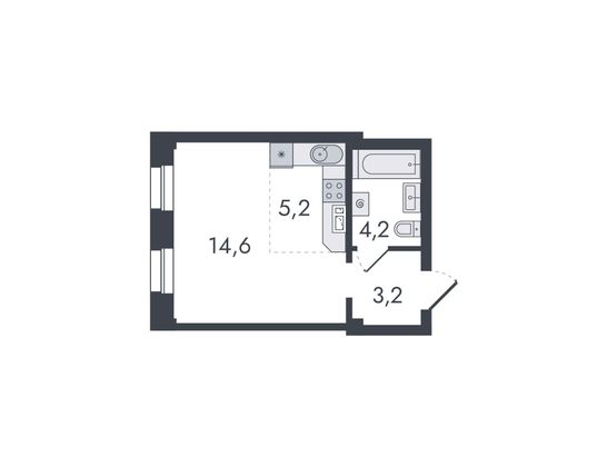 Продажа квартиры-студии 27,2 м², 9/16 этаж