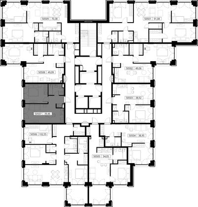 Продажа 1-комнатной квартиры 39,5 м², 5/15 этаж