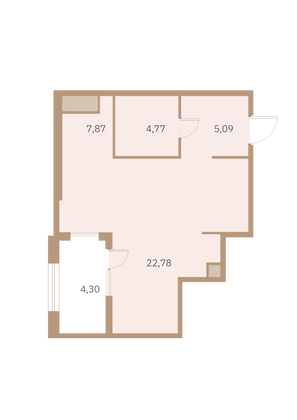 Продажа квартиры-студии 43,3 м², 5/12 этаж