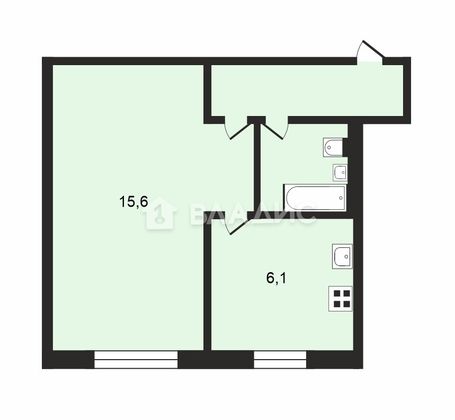 Продажа 1-комнатной квартиры 31 м², 1/5 этаж