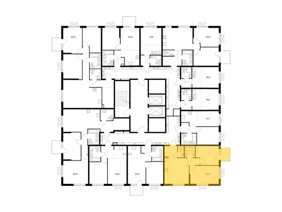 Продажа 2-комнатной квартиры 52,3 м², 12/17 этаж