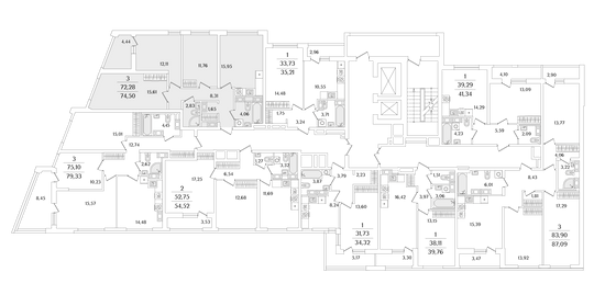 Продажа 3-комнатной квартиры 74,5 м², 12/17 этаж