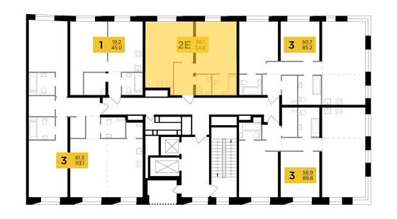 Продажа 2-комнатной квартиры 54,8 м², 12/14 этаж