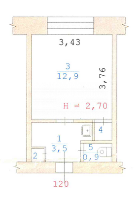 Продажа квартиры-студии 18,1 м², 2/5 этаж