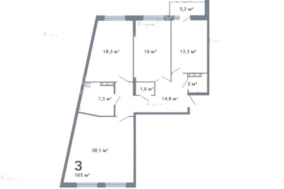 Продажа 3-комнатной квартиры 102 м², 11/14 этаж