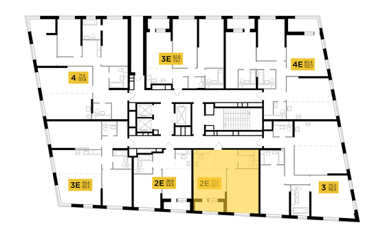 Продажа 2-комнатной квартиры 56 м², 25/29 этаж