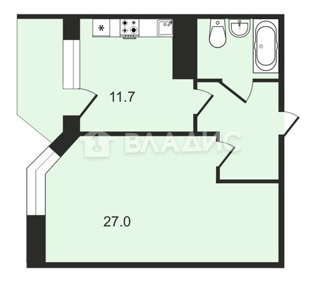 Продажа 1-комнатной квартиры 49,5 м², 15/16 этаж