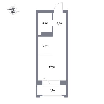 Продажа квартиры-студии 22,6 м², 24/27 этаж