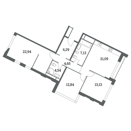 Продажа 4-комнатной квартиры 92,6 м², 3/14 этаж