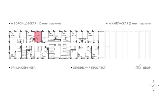 Продажа квартиры-студии 24 м², 36/58 этаж