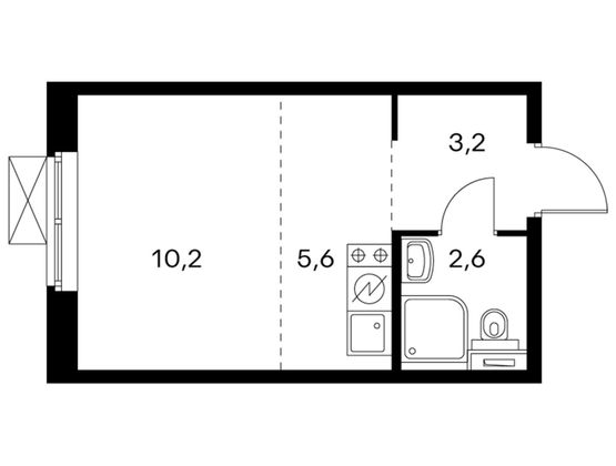 Продажа квартиры-студии 21,6 м², 3/25 этаж