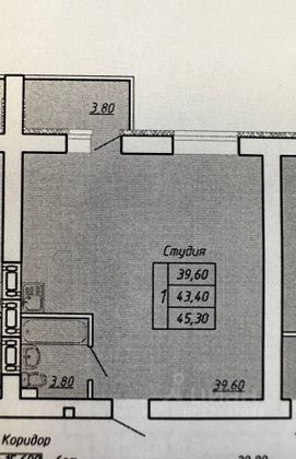 Продажа квартиры со свободной планировкой 45 м², 2/16 этаж