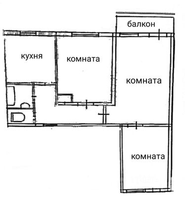Продажа 3-комнатной квартиры 60 м², 7/10 этаж
