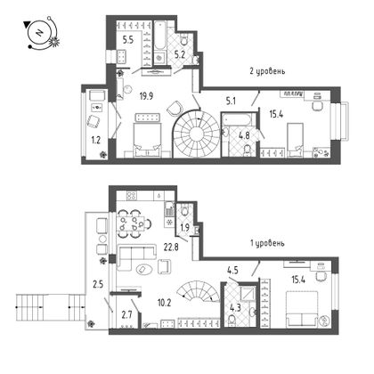 120,5 м², 3-комн. квартира, 1/18 этаж