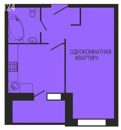Продажа 1-комнатной квартиры 39,9 м², 7/16 этаж