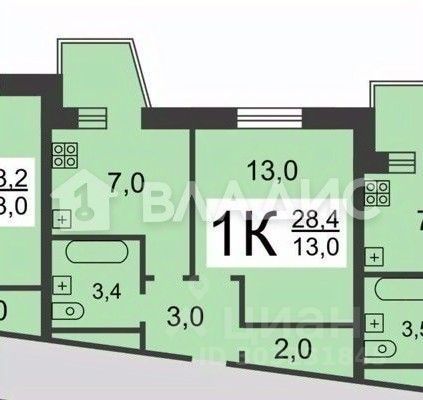 Продажа 1-комнатной квартиры 28,5 м², 1/5 этаж