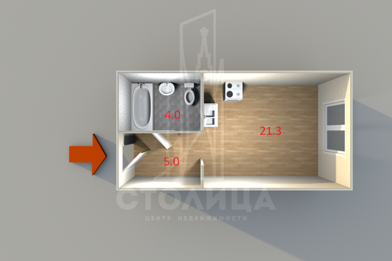 Продажа квартиры-студии 32 м², 20/25 этаж