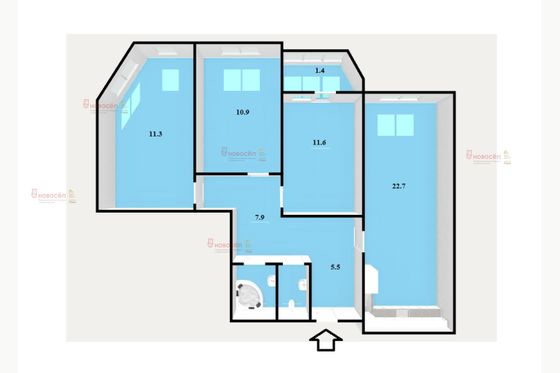 Продажа 3-комнатной квартиры 81 м², 16/25 этаж