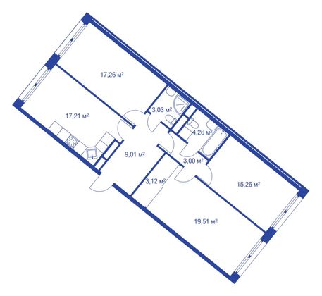 97,2 м², 3-комн. квартира, 3/32 этаж