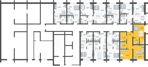 Продажа 2-комнатной квартиры 44,6 м², 1/19 этаж