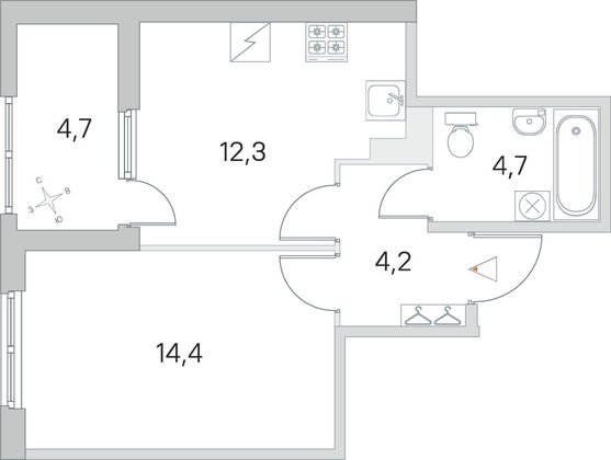 Продажа 1-комнатной квартиры 38 м², 4/5 этаж