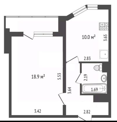 Продажа 1-комнатной квартиры 41 м², 6/17 этаж