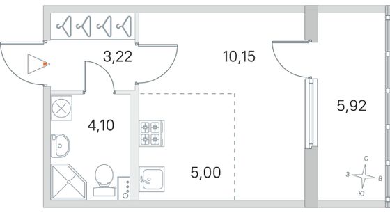 Продажа квартиры-студии 25,4 м², 1/4 этаж