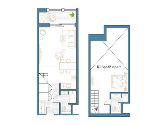 61,9 м², 2-комн. квартира, 5/5 этаж